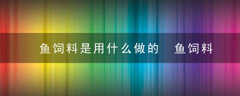 鱼饲料是用什么做的 鱼饲料的介绍